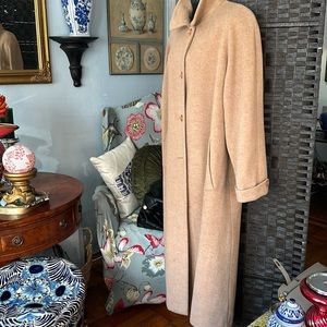 Vintage for forcaster, full length camel wool and mohair A line coat.